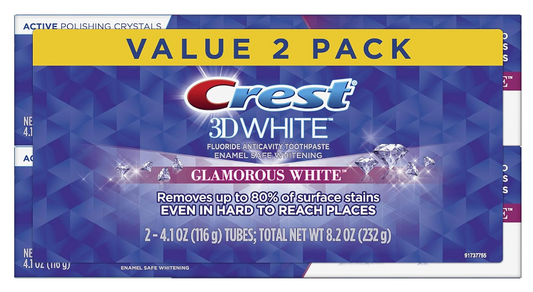 Crest Glamorous White Paste Twin Pack